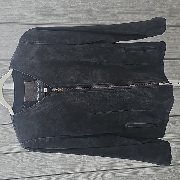 Vintage Black Suede Leather Jacket by Wilkes Bashford XS - Picture 4 of 5